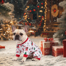 Christmas Dog Pajamas Soft Warm Santa Snow Pattern for