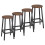 Homcom Taburetes de Bar Marrón 32.5 x 32.5 x 65 cm 1