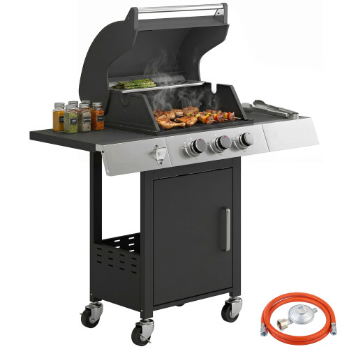 Outsunny Barbacoa de Ga Negro 109 x 50 x 109 cm