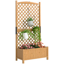 Jardinera con Enrejado Marrón 90 x 45 x 180 cm