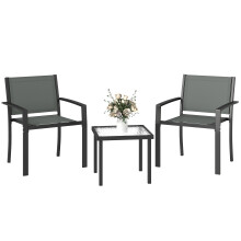 Conjunto de Bistró Gris 58 x 58 x 75 cm
