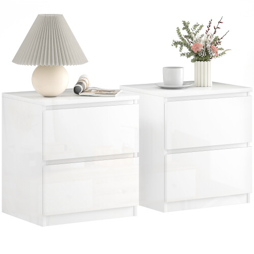 Homcom Mesitas de noche Blanco 40 x 34 x 45 cm