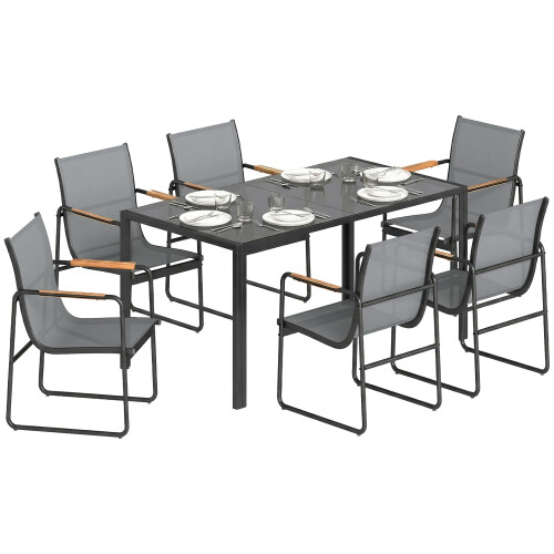 Outsunny Conjunto de Jardín Gris 150 x 80 x 73 cm