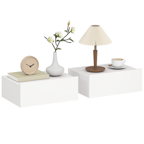 Homcom Mesitas de Noche Blanco 40 x 30 x 15 cm