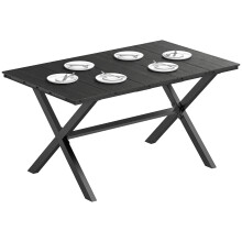 Mesa Comedor Jardín Negro 150 x 90 x 74 cm