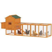 Gallinero de Madera Marrón 297.5 x 68 x 118 cm