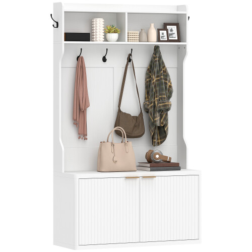 Homcom Perchero Zapatero Blanco 100 x 38 x 172 cm