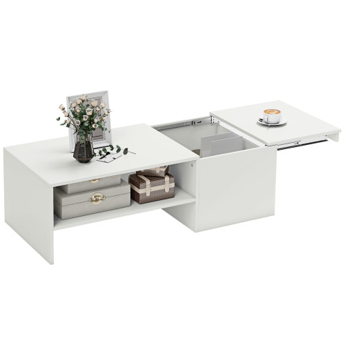 Homcom Mesa de Centro Blanco 110 x 52 x 36 cm