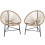 Outsunny Conjunto Sillas Ratán Marrón 72 x 68 x 81 cm 1