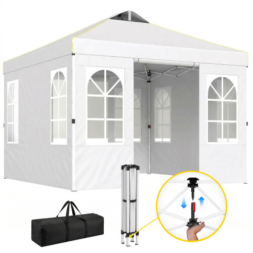 Outsunny Carpa Plegable Blanco 293 x 293 x 272 cm