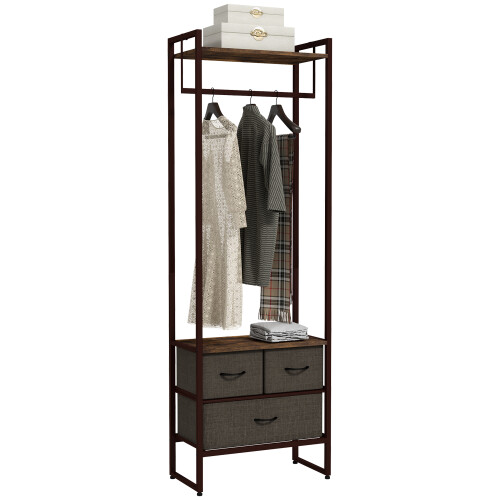 Homcom Perchero de Ropa Marrón 58.5 x 30 x 178 cm