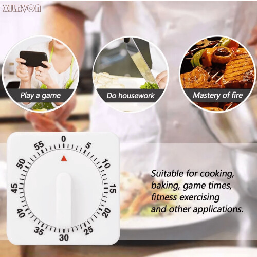 XILRVON Kitchen Mechanical Timer White Portable 1