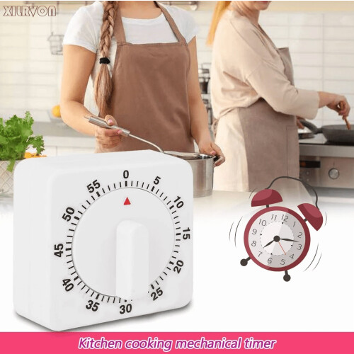XILRVON Kitchen Mechanical Timer White Portable 2