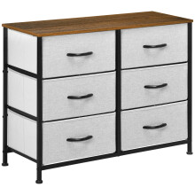 Cajonera de Tela Gris 80 x 30 x 62.5 cm