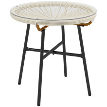Mesa de Ratán Beige 50 x 50 x 50 cm