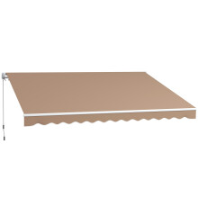 Toldo Manual Retráctil Marrón 350 x 250 cm