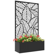 Jardinera con Biombo Negro 61 x 23 x 113 cm