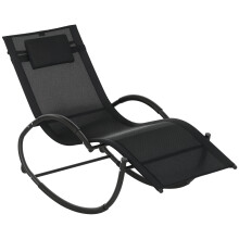 Mecedora de Exterior Negro 155 x 61 x 88 cm