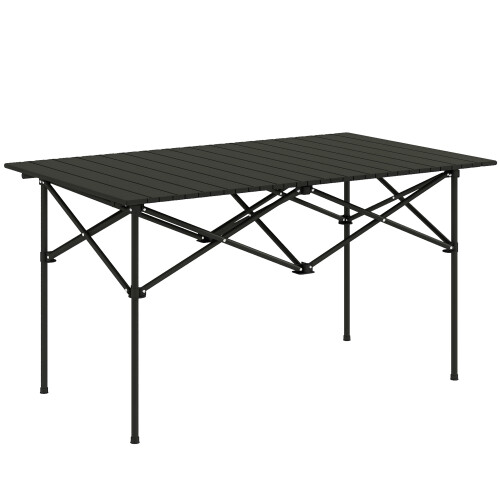 Outsunny Mesa de Camping Negro 95 x 55 x 50 cm