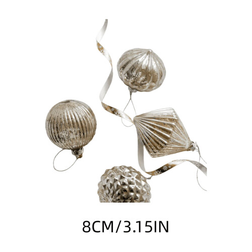 Glass Christmas Ornaments Vintage Irregular Shape 4 pcs 2