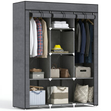 Armario de Tela Gris 125 x 43 x 162.5 cm