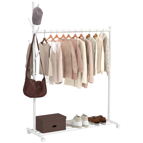 Homcom Burro para Ropa Blanco 120 x 43 x 171 cm
