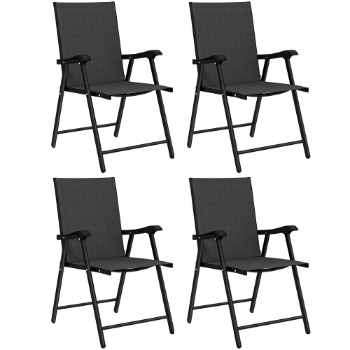 Outsunny Sillas Plegable Negro 62 x 58 x 97 cm