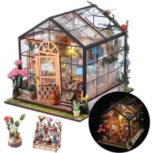Bücherregal - DIY-Bausatz 3D-Modell Buchstütze - Blühende Grün Nook - 20 x 18 x 19 cm