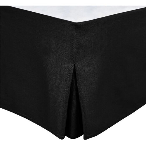 Cache Sommier - HOME LINGE PASSION - 90 x 190 cm + 30 cm - Schwarz