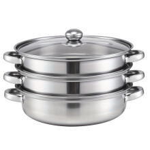Stainless Steel Stock Pot with Steamer 11 inch 3-Layer