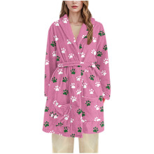Women's Flannel Hooded Robe Hot Pink 2X