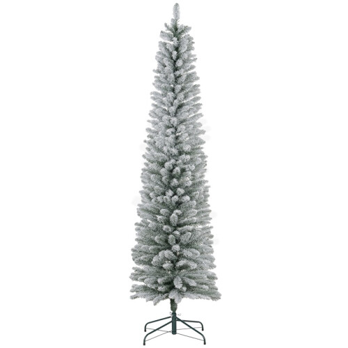 7ft Artificial Snowy Pencil Christmas Tree - White 1