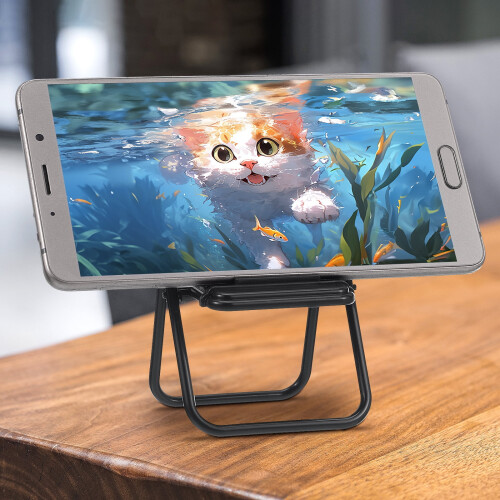 Folding Phone Stand Desktop Chair Black 12 Pcs 2