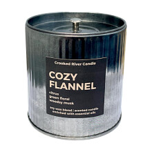 Crooked River Candle Cozy Flannel Scent 12 oz Rustic Tin