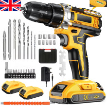2 Battery 21V Cordless Drill Combi Driver High Power Electric Screwdriver Set UK