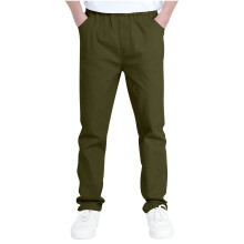 Boys Cargo Pants Olive Green Elastic Waist 12-13 Years