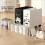 Under-Desk Rolling Storage Cart White Black 4