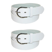 CTM Womens 35 mm Wide Basic Bridle Belt Twin Pack