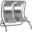 Canopy Swing 2 Separate Relax Chairs w/ Handrails and Removable Canopy Grey 1