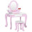 Kids Dressing Table Set, with Mirror, Stool, for Ages 3-6 Years - Pink 1