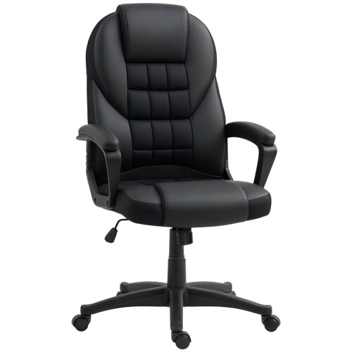 Faux Leather Office Chair - Black
