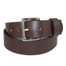 CTM Men's Leather Bridle Belt with Removable Buckle