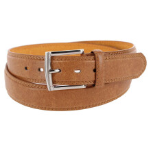 CTM Men's Big & Tall 38 mm Wide Basic Leather Belt