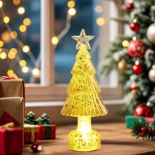 Lighted Christmas Tree Centerpiece Tray Decor for Coffee