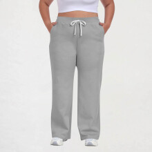 Women's Plus Size Casual Pants Drawstring Waist Solid Color