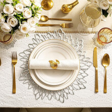 Flower Hollow Placemats for Wedding Decoration 15x15 in