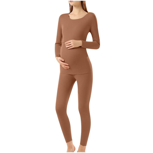 Women's Maternity Pajama Set Brown M