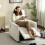 Homcom Sillón Masaje Reclinable Beige 88 x 93 x 102 cm 4