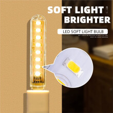 5 Stuks Draagbare USB-Stripverlichting, -Ledlampjes, Nachtlampjes met USB-Stekker, Leeslampje, Kamerverlichting, Noodverlichting, Wit