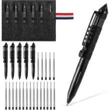 5-Teiliges Stahlkugelschreiber-Set, Multifunktionsstift, Inklusive 20 Kugelschreiberminen und Einer Tragbaren Stifthülle